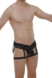 Jockthong Garter Net Black w/ Ring