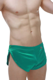 Short Snap Satin Green